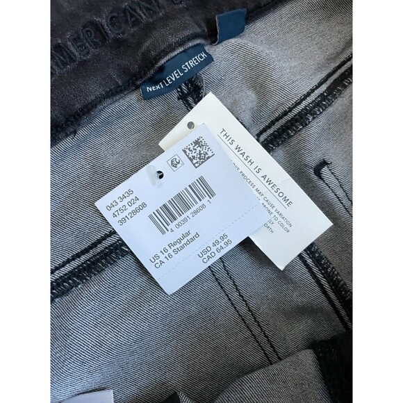 American Eagle Jeans 16 Gray Super High Rise Jegging Next Level Stretch NEW Gray - Picture 3 of 8